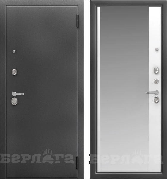 Входная дверь Берлога Тринити Нова Магнум Антик серебро/ Эмалит арктик 870х2060 Левое