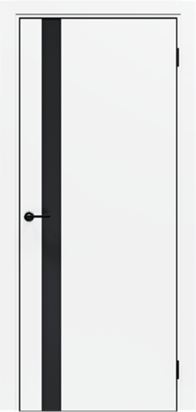 Межкомнатная дверь Portika Porta-51 4AB Alaska/ кромка Алюм.черная с 4-х сторон 600х2000 (Защелка магнит. WC)