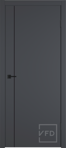 Межкомнатная дверь VFD Basic 1V Emalex Onyx/ кромка ABS черная с 4-х сторон 900х2000 (Защелка пласт. WC + накладные петли)