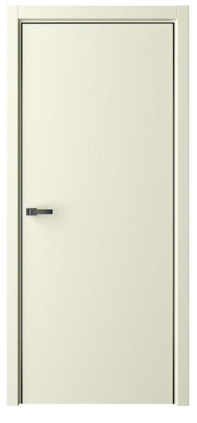 Межкомнатная дверь Albero Лайн-1 ДГ Слоновая кость/ кромка Алюм.хром с 3-х сторон 900х2000 (Защелка магнит. WC)