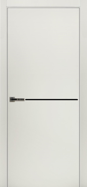 Межкомнатная дверь Краснодеревщик Рибен Лайн 01 CPL Белый/ ABS черная 600х2000