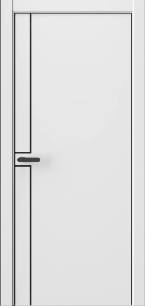 Межкомнатная дверь WestStyle IN 42 ДГ Emlayer белый/ кромка Алюм.черная с 4-х сторон 900х2000 (Защелка магнит. WC)