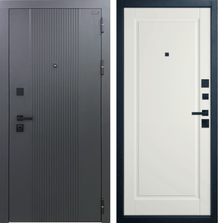 Входная дверь VFD Balance Twin Glanta Sharkskin/ Emalex Midwhite 960х2050 Правое