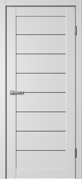 Межкомнатная дверь FlyDoors 242 Эмалит Серебристый/ Черный лакобель 900х2000