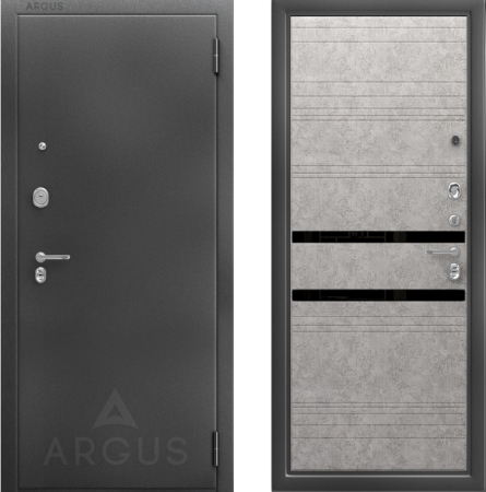 Входная дверь Argus ДА 65 Ювентус  Антик серебро/ Штукатурка светлая 970х2050 Левое