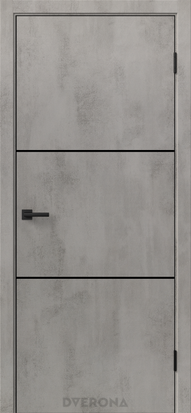 Межкомнатная дверь DVERONA Виста 2.2 ЛАЙТ Бетон грей/ ABS черная 600х2000