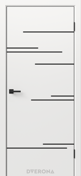 Межкомнатная дверь DVERONA Виста 8.2 ПЭТ Эдельвейс/ ABS черная 900х2000