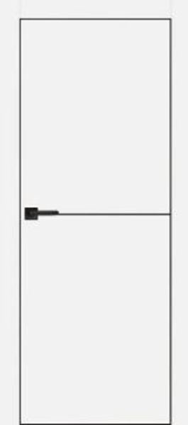 Межкомнатная дверь Дубрава Сибирь Комета 1 ПЭТ айс/ кромка Алюм.черная с 4-х сторон 600х2000 (Врезка под замок)