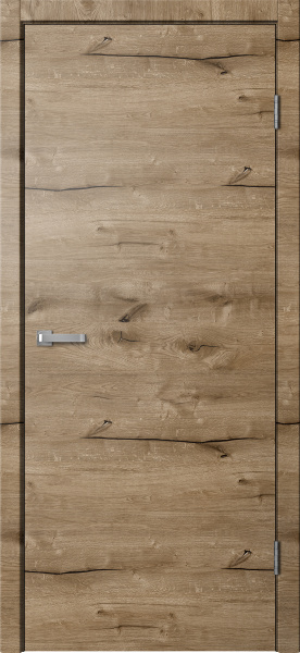 Межкомнатная дверь FlyDoors LF 01 ДГ Дуб пацифик, кромка ПВХ черная с 4-х сторон 600х2000