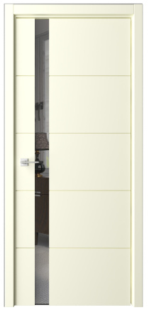 Межкомнатная дверь Albero Геометрия-7 ДГ Слоновая кость/ Зеркало 600х2000 (Защелка магнит. WC)