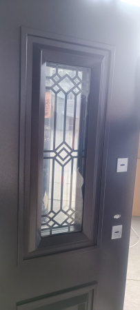 Входная дверь с терморазрывом Ferroni 11 см Протерма ЗD Стеклопакет Букле шоколад/ Белый 960х2050 Правое