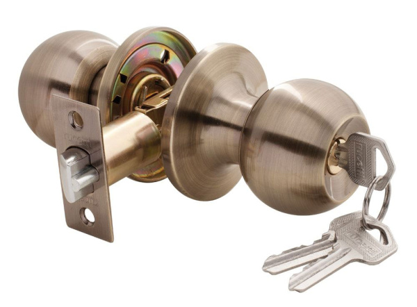 Дверная ручка-защелка Rucetti HK-01 L  AB Бронза античная