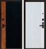 Входная дверь Берлога Тринити УП "Фактор" Черный кварц (орех пекан медовый)/ "Энигма" Эмалит белый 870х2060 Левое
