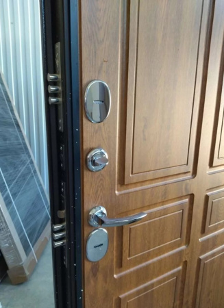 Входная дверь с терморазрывом Промет Термо Норд Антик медь/ Золотистый дуб 880х2050 Правое