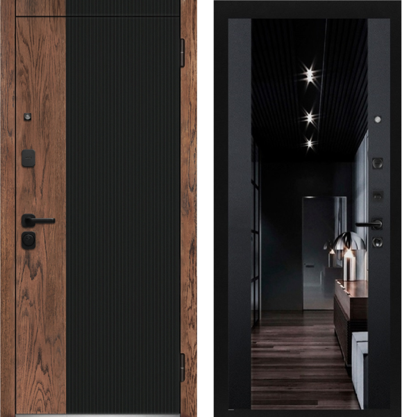 Входная дверь BOST Верона Черная шагрень/ Черная шагрень 860х2070 Левое