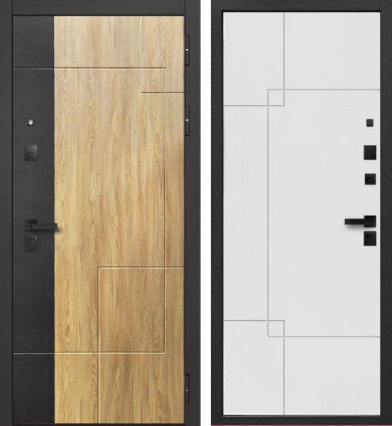 Входная дверь с электрозамком Ferroni SMART 3 Дуб мадейра/ Белый 860х2050 Левое