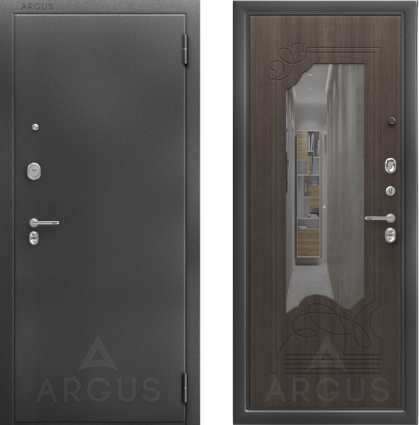 Входная дверь Argus ДА 66 Ольга Антик серебро/ Венге тисненный 870х2050 Левое