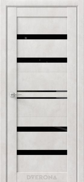 Межкомнатная дверь DVERONA Ритмик 6 Бетон светлый/ Черный лакобель 600х2000