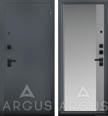 Входная дверь Argus ДА 66 Магнум Black Style Букле графит/ Силк муссон 870х2050 Левое
