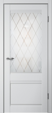Межкомнатная дверь FlyDoors C1 ДО Эмалит Серебристый/ Мателюкс 900х2000