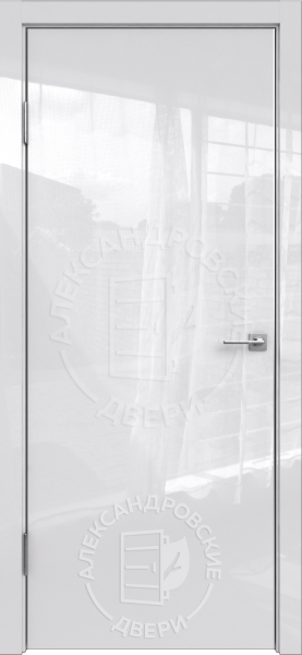 Межкомнатная дверь ALEX DOORS ALUM 10 ДГ Белый/ кромка Алюм.серебро с 2-х сторон 900х2000 (Защелка магнит. WC)