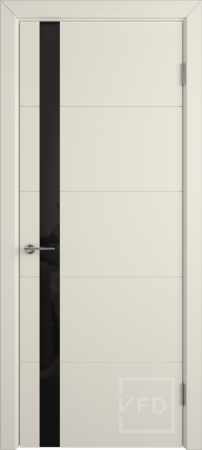 Межкомнатная дверь VFD Trivia ДО Ivory/ Black Gloss 600х2000