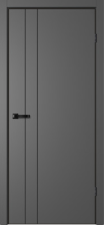Межкомнатная дверь FlyDoors NEO 2 Эмалит Графит/ кромка черная  600х2000 (Защелка магнит. WC)