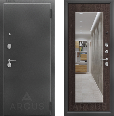 Входная дверь Argus ДА 106 Гэлакси  Антик серебро/ Филадельфия шоколад 970х2060 Правое