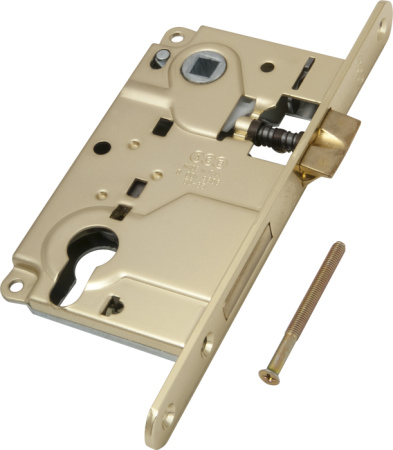 Замок под цилиндр металлический AGB B01025.50 без отв.пл  B Латунь