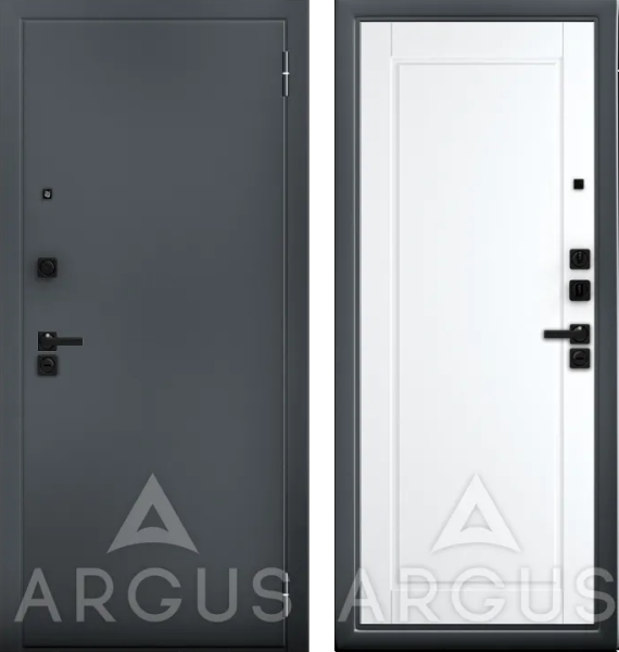 Входная дверь Argus ДА 84 Асти Букле графит/ Эмалит арктик 870х2060 Левое