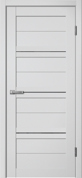 Межкомнатная дверь FlyDoors 302 Эмалит Серебристый/ Черный лакобель 900х2000