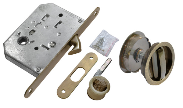 Комплект для раздвижных дверей Morelli MHS-1 WC  AB Бронза античная