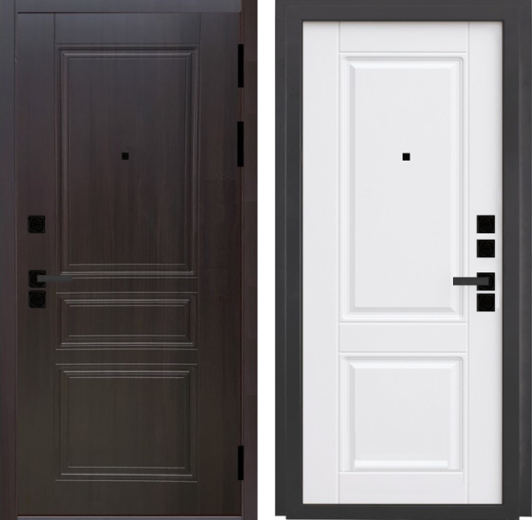 Входная дверь MODERN  Лофт черный/ Силк сноу 860х2050 Правое