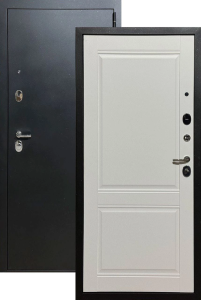 Входная дверь Выбор Эника 3К Антрацит черный/ Белый арктик 860х2050 Левое