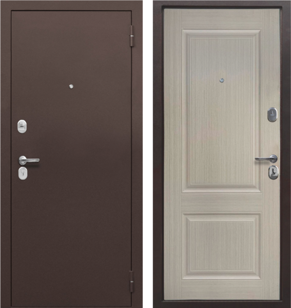 Входная дверь Страж 2К Лидер Антик медь/ Лиственница 960х2050 Левое