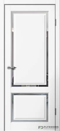 Межкомнатная дверь FlyDoors E02 Эмалит Белый/ Зеркало 900х2000