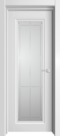 Межкомнатная дверь ALEX DOORS Анастасия 1 ДО Белый снег/ Английская решетка 600х2000