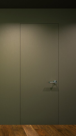 Скрытая дверь INVISIBLE Эмаль базовый цвет алюм.кромка хром 700х2000