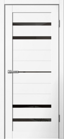 Межкомнатная дверь FlyDoors B3 ДО  Ясень белый/ Черный лакобель  800х2000