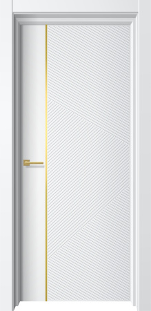 Межкомнатная дверь FlyDoors COSMO 8 Белый/ кромка ПВХ черная  600х2000