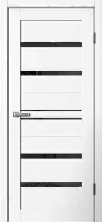 Межкомнатная дверь FlyDoors B1 ДО  Ясень белый/ Черный лакобель  700х2000