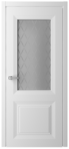 Межкомнатная дверь Albero Богема ДО Белый/ ст. Оникс 600х2000 (Врезка под замок)