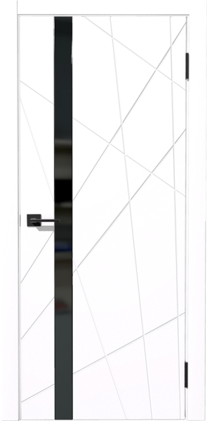 Межкомнатная дверь Дубрава Сибирь Корал ДО Ясень белый/ кромка черная 900х2000