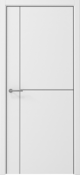 Межкомнатная дверь Albero Графика-3 ДГ Белый/ кромка ABS черная с 4-х сторон 900х2000
