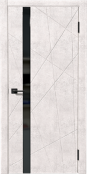Межкомнатная дверь Дубрава Сибирь Корал ДО Бетон известковый/ кромка черная 600х2000