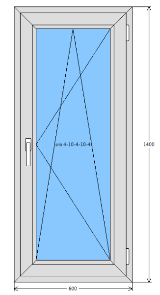 Окно ПВХ EXPROF PRONA 60/ 1400х600