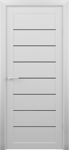 Межкомнатная дверь Albero Сеул ДО Кедр снежный/ Черный лакобель 900х2000