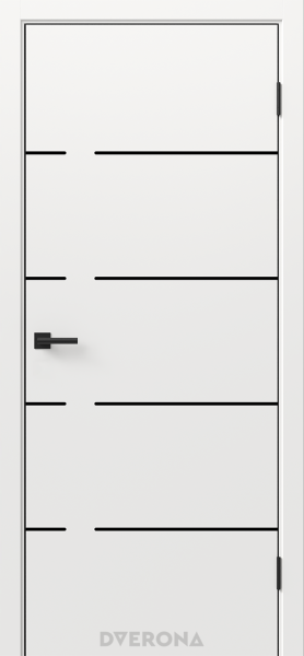 Межкомнатная дверь DVERONA Виста 8.1 ПЭТ Эдельвейс/ ABS черная 600х2000