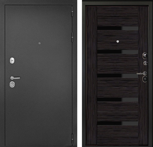 Входная дверь Дверной континент Рубикон Царга Антик серебро/ Венге 860х2050 Левое