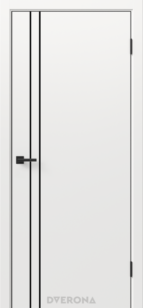 Межкомнатная дверь DVERONA Орион 2.2 ПЭТ Эдельвейс/ ABS черная 900х2000